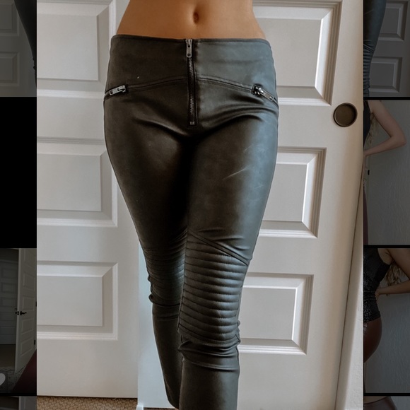 Leather moto pants - Picture 2 of 2